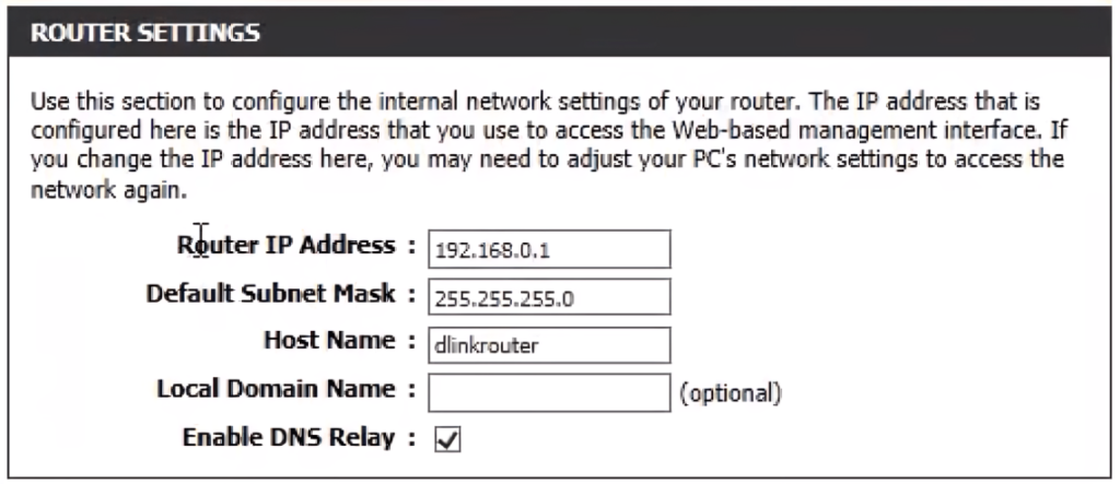 d link router login